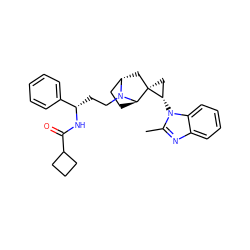 Cc1nc2ccccc2n1[C@H]1C[C@]12C[C@H]1CC[C@H]2N1CC[C@H](NC(=O)C1CCC1)c1ccccc1 ZINC000253638916