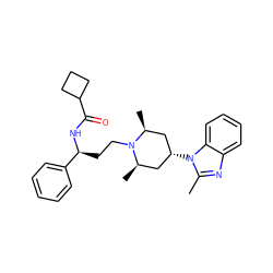 Cc1nc2ccccc2n1[C@H]1C[C@H](C)N(CC[C@H](NC(=O)C2CCC2)c2ccccc2)[C@H](C)C1 ZINC000101588448