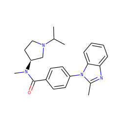 Cc1nc2ccccc2n1-c1ccc(C(=O)N(C)[C@H]2CCN(C(C)C)C2)cc1 ZINC000072124628