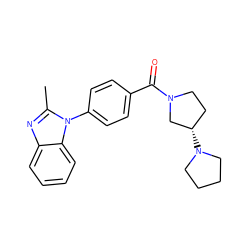 Cc1nc2ccccc2n1-c1ccc(C(=O)N2CC[C@H](N3CCCC3)C2)cc1 ZINC000072122775