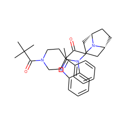 Cc1nc2ccccc2n1C1C[C@@H]2CC[C@H](C1)N2CC(=O)C1(c2ccccc2)CCN(C(=O)C(C)(C)C)CC1 ZINC000071281524