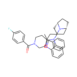 Cc1nc2ccccc2n1C1C[C@@H]2CC[C@H](C1)N2CCC1(c2ccccc2)CCN(C(=O)c2ccc(F)cc2)CC1 ZINC000071294444