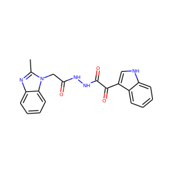 Cc1nc2ccccc2n1CC(=O)NNC(=O)C(=O)c1c[nH]c2ccccc12 ZINC000653834512