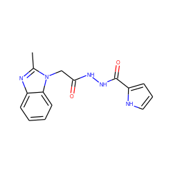 Cc1nc2ccccc2n1CC(=O)NNC(=O)c1ccc[nH]1 ZINC000176325794