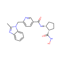 Cc1nc2ccccc2n1Cc1ccc(C(=O)N[C@@H]2CCC[C@@H]2C(=O)NO)cn1 ZINC000072142879