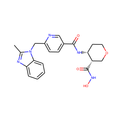 Cc1nc2ccccc2n1Cc1ccc(C(=O)N[C@@H]2CCOC[C@@H]2C(=O)NO)cn1 ZINC000072127898