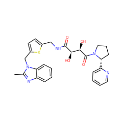 Cc1nc2ccccc2n1Cc1ccc(CNC(=O)[C@H](O)[C@@H](O)C(=O)N2CCC[C@@H]2c2ccccn2)s1 ZINC000071341405