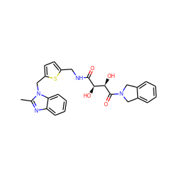 Cc1nc2ccccc2n1Cc1ccc(CNC(=O)[C@H](O)[C@@H](O)C(=O)N2Cc3ccccc3C2)s1 ZINC000043101623