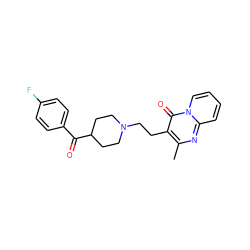 Cc1nc2ccccn2c(=O)c1CCN1CCC(C(=O)c2ccc(F)cc2)CC1 ZINC000000538194