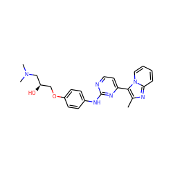 Cc1nc2ccccn2c1-c1ccnc(Nc2ccc(OC[C@@H](O)CN(C)C)cc2)n1 ZINC000002047516