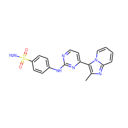 Cc1nc2ccccn2c1-c1ccnc(Nc2ccc(S(N)(=O)=O)cc2)n1 ZINC000013538405