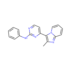 Cc1nc2ccccn2c1-c1ccnc(Nc2ccccc2)n1 ZINC000003814452