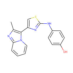 Cc1nc2ccccn2c1-c1csc(Nc2ccc(O)cc2)n1 ZINC000004007953