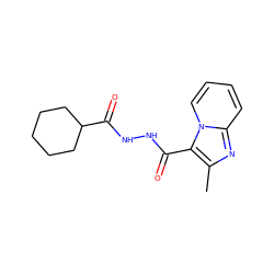 Cc1nc2ccccn2c1C(=O)NNC(=O)C1CCCCC1 ZINC000007810194