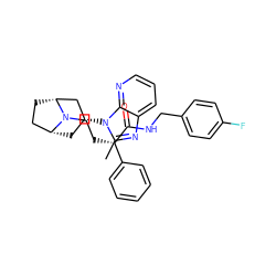 Cc1nc2cccnc2n1[C@@H]1C[C@@H]2CC[C@H](C1)N2CC[C@H](C(=O)NCc1ccc(F)cc1)c1ccccc1 ZINC000103259455