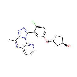 Cc1nc2cccnc2n2c(-c3cc(O[C@@H]4CC[C@@H](O)C4)ccc3Cl)nnc12 ZINC000145718937