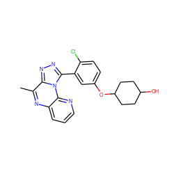 Cc1nc2cccnc2n2c(-c3cc(OC4CCC(O)CC4)ccc3Cl)nnc12 ZINC000145718743