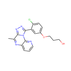 Cc1nc2cccnc2n2c(-c3cc(OCCCO)ccc3Cl)nnc12 ZINC000145708438