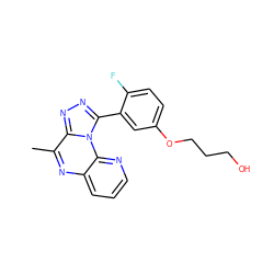 Cc1nc2cccnc2n2c(-c3cc(OCCCO)ccc3F)nnc12 ZINC000145714792