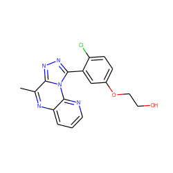 Cc1nc2cccnc2n2c(-c3cc(OCCO)ccc3Cl)nnc12 ZINC000145713096