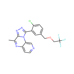 Cc1nc2ccncc2n2c(-c3cc(COCC(F)(F)F)ccc3Cl)nnc12 ZINC000299867838