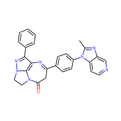 Cc1nc2cnccc2n1-c1ccc(C2=Nc3c(-c4ccccc4)nn4c3N(CC4)C(=O)C2)cc1 ZINC000013743183