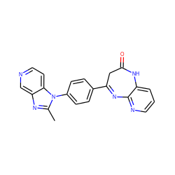 Cc1nc2cnccc2n1-c1ccc(C2=Nc3ncccc3NC(=O)C2)cc1 ZINC000100041528