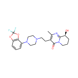 Cc1nc2n(c(=O)c1CCN1CCN(c3cccc4c3OC(F)(F)O4)CC1)CCC[C@@H]2O ZINC001772605654