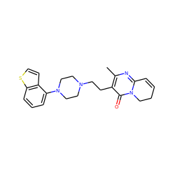 Cc1nc2n(c(=O)c1CCN1CCN(c3cccc4sccc34)CC1)CCC=C2 ZINC001772605211