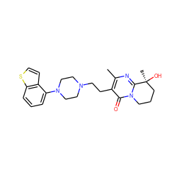 Cc1nc2n(c(=O)c1CCN1CCN(c3cccc4sccc34)CC1)CCC[C@]2(C)O ZINC001772582350