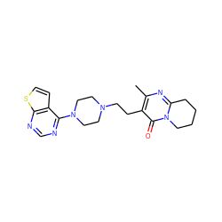 Cc1nc2n(c(=O)c1CCN1CCN(c3ncnc4sccc34)CC1)CCCC2 ZINC001772577807