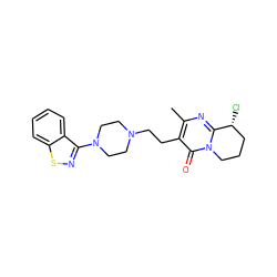 Cc1nc2n(c(=O)c1CCN1CCN(c3nsc4ccccc34)CC1)CCC[C@H]2Cl ZINC001772628715