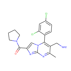 Cc1nc2nc(C(=O)N3CCCC3)cn2c(-c2ccc(Cl)cc2Cl)c1CN ZINC000035826768