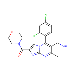 Cc1nc2nc(C(=O)N3CCOCC3)cn2c(-c2ccc(Cl)cc2Cl)c1CN ZINC000034661498