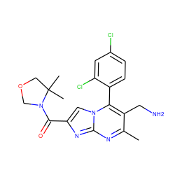 Cc1nc2nc(C(=O)N3COCC3(C)C)cn2c(-c2ccc(Cl)cc2Cl)c1CN ZINC000058651156