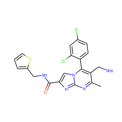 Cc1nc2nc(C(=O)NCc3cccs3)cn2c(-c2ccc(Cl)cc2Cl)c1CN ZINC000058583682