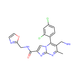 Cc1nc2nc(C(=O)NCc3ncco3)cn2c(-c2ccc(Cl)cc2Cl)c1CN ZINC000058582364