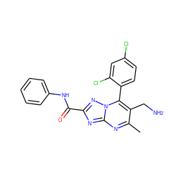 Cc1nc2nc(C(=O)Nc3ccccc3)nn2c(-c2ccc(Cl)cc2Cl)c1CN ZINC000058506137