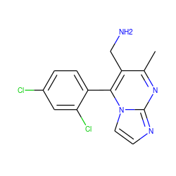 Cc1nc2nccn2c(-c2ccc(Cl)cc2Cl)c1CN ZINC000034639867