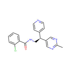 Cc1ncc([C@@H](CNC(=O)c2ccccc2Cl)c2ccncc2)cn1 ZINC000217373051