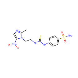 Cc1ncc([N+](=O)[O-])n1CCNC(=S)Nc1ccc(S(N)(=O)=O)cc1 ZINC000103290178