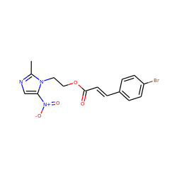 Cc1ncc([N+](=O)[O-])n1CCOC(=O)/C=C/c1ccc(Br)cc1 ZINC000053230600