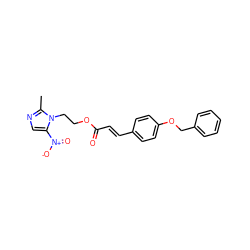 Cc1ncc([N+](=O)[O-])n1CCOC(=O)/C=C/c1ccc(OCc2ccccc2)cc1 ZINC000053314631