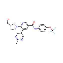 Cc1ncc(-c2cc(C(=O)Nc3ccc(OC(F)(F)F)cc3)cnc2N2CC[C@H](CO)C2)cn1 ZINC000224446476