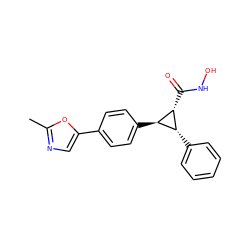 Cc1ncc(-c2ccc([C@H]3[C@H](C(=O)NO)[C@@H]3c3ccccc3)cc2)o1 ZINC000103251559