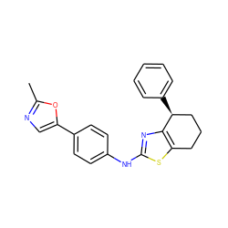 Cc1ncc(-c2ccc(Nc3nc4c(s3)CCC[C@@H]4c3ccccc3)cc2)o1 ZINC000073195703