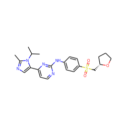 Cc1ncc(-c2ccnc(Nc3ccc(S(=O)(=O)C[C@@H]4CCCO4)cc3)n2)n1C(C)C ZINC000040380583