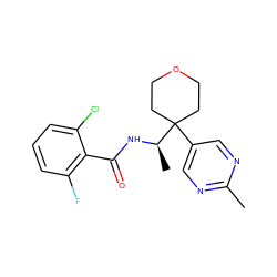 Cc1ncc(C2([C@@H](C)NC(=O)c3c(F)cccc3Cl)CCOCC2)cn1 ZINC001772649451