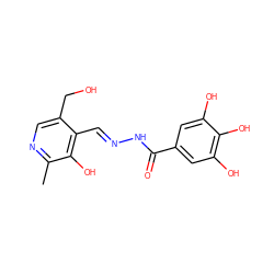 Cc1ncc(CO)c(/C=N/NC(=O)c2cc(O)c(O)c(O)c2)c1O ZINC000003910433