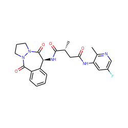 Cc1ncc(F)cc1NC(=O)C[C@@H](C)C(=O)N[C@@H]1C(=O)N2CCCN2C(=O)c2ccccc21 ZINC001772588711